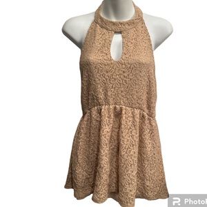 June Hudson Halter style top.  Size 1 juniors  beige color lace